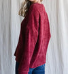Women's Knitted Drop Shoulder Top | Burgundy